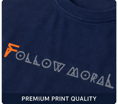 Navy Blue Follow Moral Graphic T-Shirt - Image 4